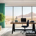 Home 19 다양한 업무 스타일을 반영한 인지적 자원 관리 - A modern, organized Arabic office workspace designed for enhanced focus and productivity, featuring ...