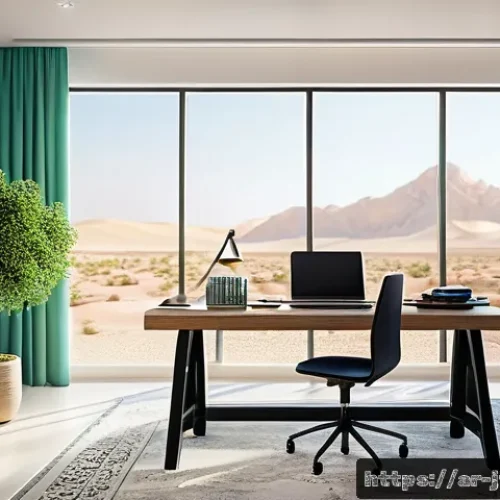 Home 31 다양한 업무 스타일을 반영한 인지적 자원 관리 - A modern, organized Arabic office workspace designed for enhanced focus and productivity, featuring ...