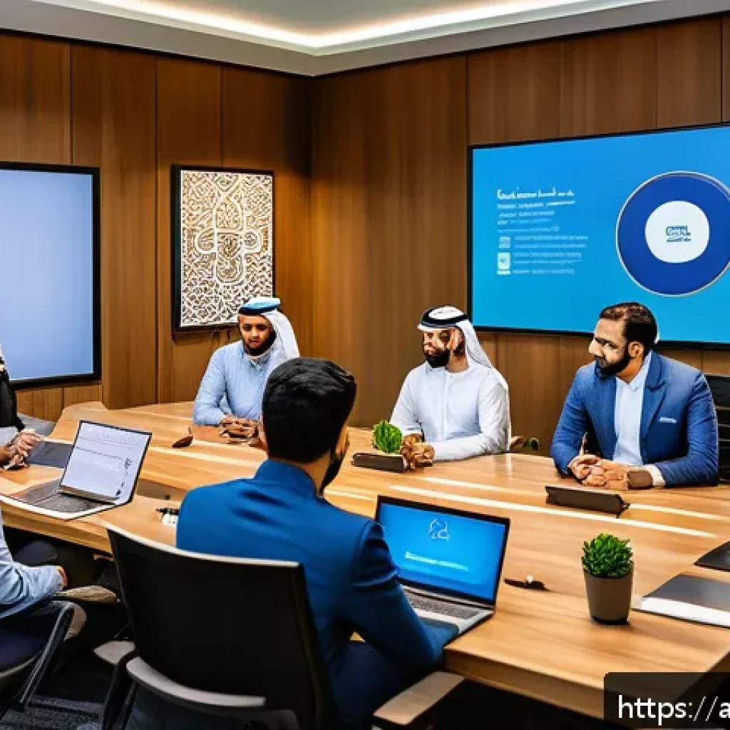 인지적 자원 관리와 팀워크 향상 - A modern Middle Eastern office setting with a diverse Arab team engaged in a vibrant brainstorming s...