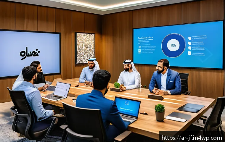 인지적 자원 관리와 팀워크 향상 - A modern Middle Eastern office setting with a diverse Arab team engaged in a vibrant brainstorming s...